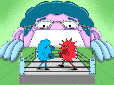 vaccines vs variants design drawing editorial illustration photshop procreate