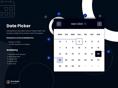 Date Picker anatomy app calendar clean component date date picker date selector design design system figma minimal picker selector states system ui user interface ux variant