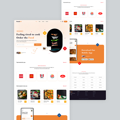 Food Ordering Website app branding design figma illustration ui ux
