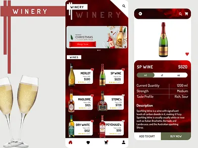 Winery App UI android app design ios recipe ui ux wine