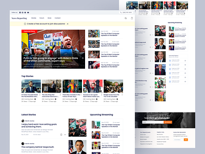 News Reporting Page blog blog website design journalist landing page media news homepage news page news website newspaper press read uiux wbsite design web page