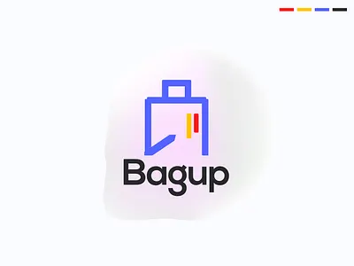 Bagup logo bag branding clean crypto graphic design logo market minimal stock trading up vector