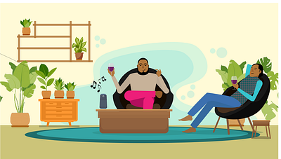 Chilling animation design illustration vector