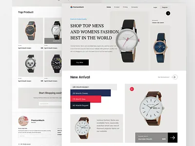 Premium Wacth - Web Design cool design wesite marketplace minimalist nft simple ui uidesign uiux wacth web webdesign
