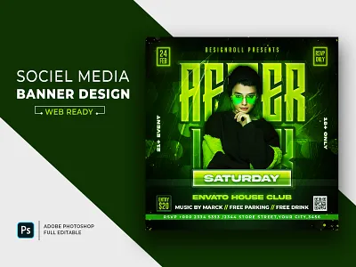 Night Club Social Media Banner Design music