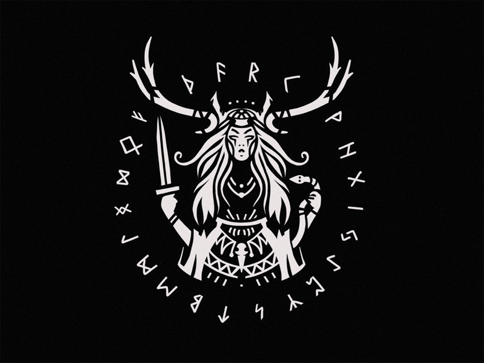 Velva art authentic dark graphic graphic design illustration illustrator logo rune rune circle scandinavian valkyrie witch