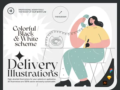 Delivery Illustrations 18design app delivery call calling clean clean ui delivery fast delivery food delivery illustration logistics minimalism order service shop startup trend2022 trendy ui uidesign