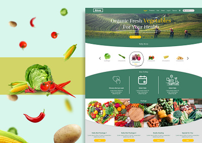 Vegetable Landing Page graphic design ui