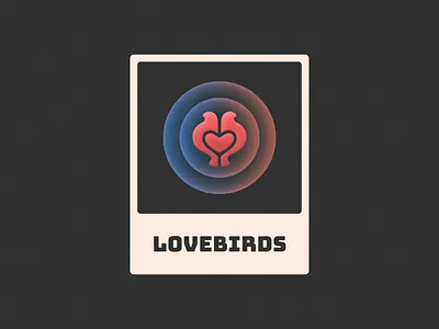 Lovebirds! bird brand brand identity branding card figma glow gradient grain heart icon illustration logo logo design love mark noise poster symbol texture