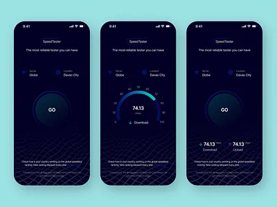 Speed Test Mobile app app design concept app creative design design challenge minimalistic mobile app mobile app design speed speed test test ui uiux user interface ux