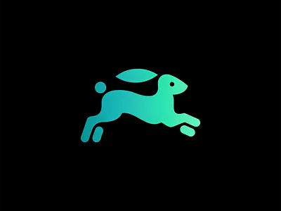 Jumping Bunny Logo animal branding bunny cute design geometric gradient identity illustration jumping logo mark mascot modern nature premium rabbit sale symbol vector