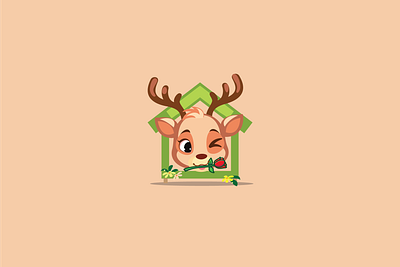 Deer Logo animal branding cartoon deer design graphic design illustration logo mascot vector