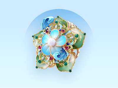 Hairpin 3d c4d gift golden hairpin icon logo ui uilab