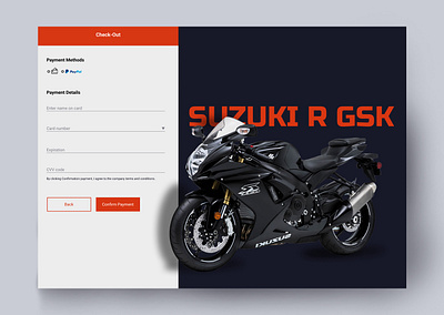 Check-out UI design - Motorcycle graphic design ui