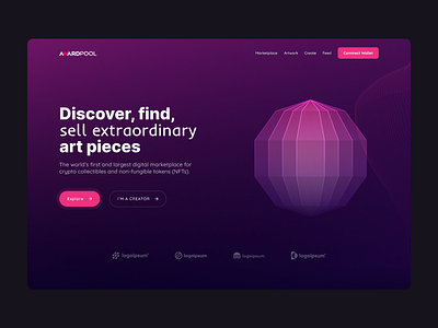 Awardpool NFTs awardpool bitcoin crypto landingpage meta metaverso nfts opensea ui ux web