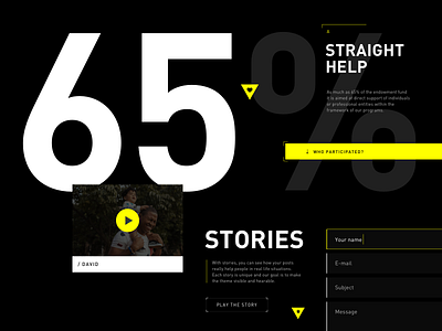 OMS Foundation Website Design black dark donations foundation help hud ui ux visual website yellow