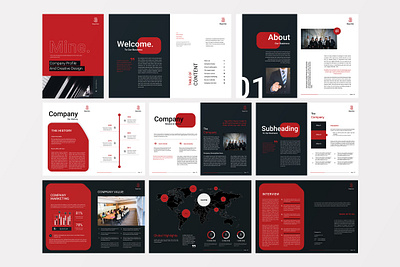 Mine - Company Profile Template annual report brochure brochure template company profile design identity indesign layered lookbook magazine minimalist multipurpose photography proposal portfolio brochure principles print printable profile template proposal template template