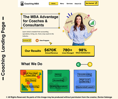 Coaching MBA Landing Page | Wordpress, Unbounce & Clickfunnels branding clean concept design ecommerce graphic design modern photography photoshop symbol texture type typography ui uiux ux web design website