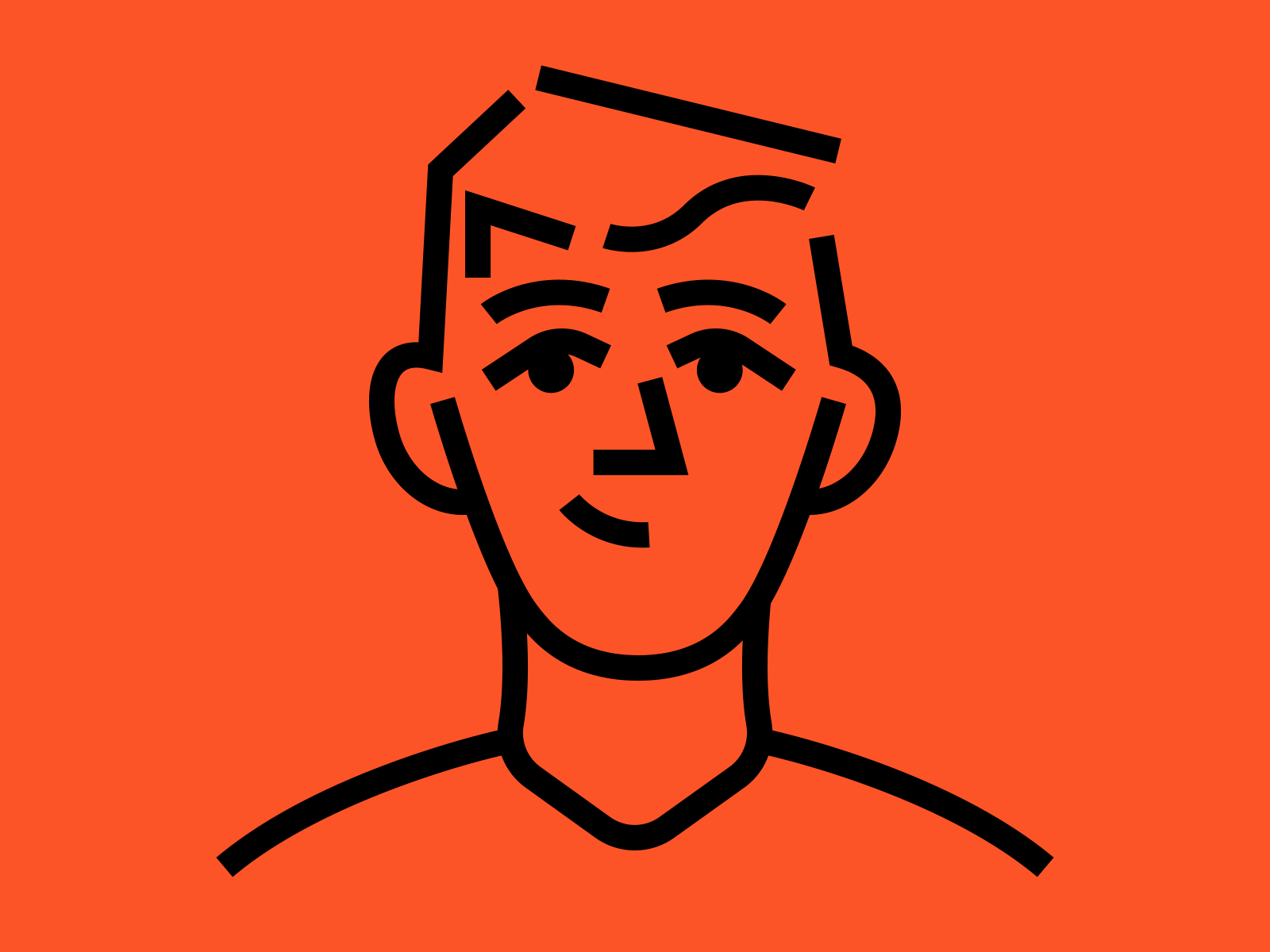 Stroke portrait 2 colours animation character design face flat character gif graphic design head illustration illustrator line man minimal outline portrait stroke vector