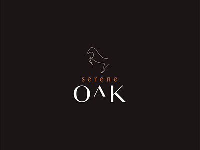 Serene Oak animal branding brown center design equestrian graphic design horse horses illustration logo oak vector