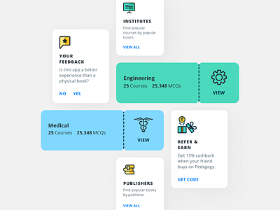 Mobile App Cards | UI Components card design card ui cards components edtech mobile app product design ui ui design