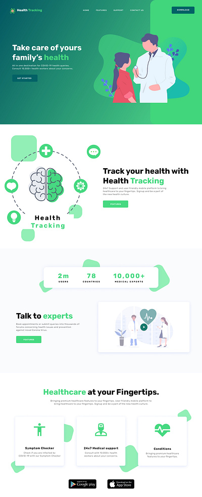 Health Tracking Website branding design graphic design illustration logo ui ux web webdesign