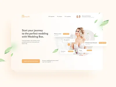 Wedding box: an organizer for wedding preparations aplication marketplace profile tutorial screen ui uprising ux web