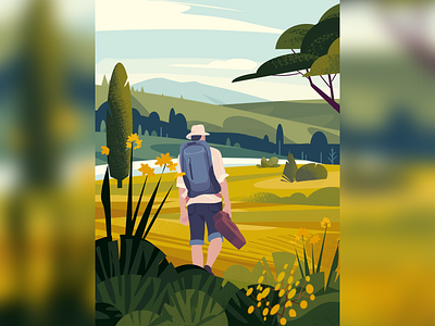 Illustration 8 art color design flatillustration homepage illustration landscape scenery sketch ui vector