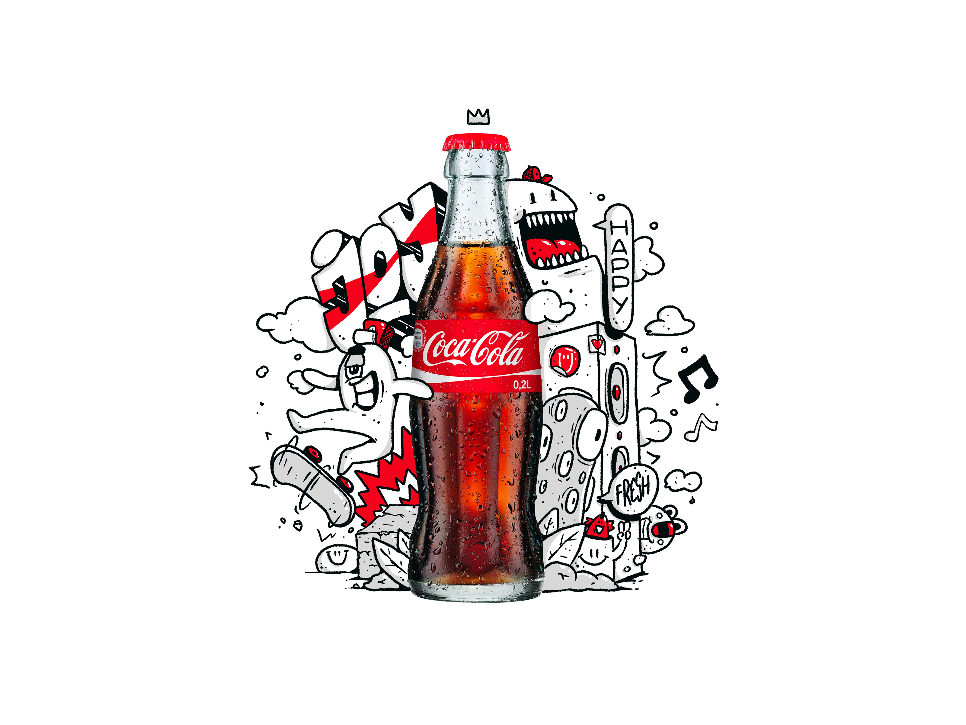 Refresh with CocaCola cartoon character design coca cola cocacola design doodle drawing dreadpen illustration