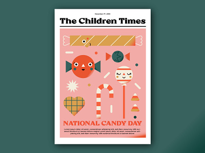 The Children Times adobe illustrator best candy character children cute design draft dribbble flat illo illustration illustrator kawaii logo magazine minimal newspaper shot vector