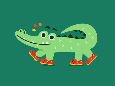 Croc with Crocs alligator animal artwork baby cartoon character children children book crocodile cute flat funny graphic design illustration kids logo mascot silly sweet vector