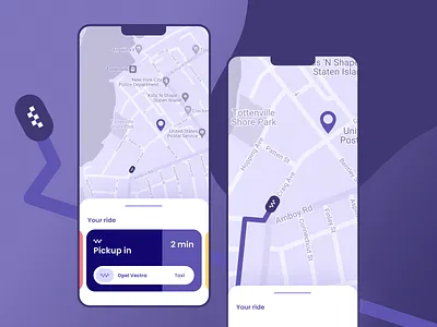 Mobile UI · map cab card extend interaction map mobile app mobile ui ui