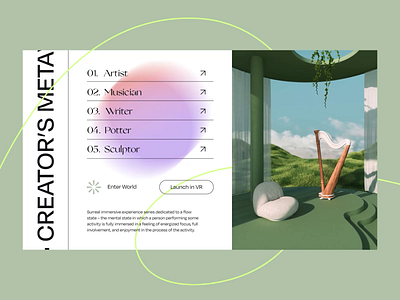 CREATOR'S METAVERSE 02 3d aftereffects architecture art artwork cgi cinema4d creator dreamscapes experience future harp immersive interaction metaverse music surreal tech ui vr