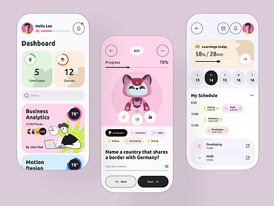 Education app design ui