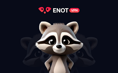 ENOT VPN - Logo Development app boost design enot enotvpn logo logotype racoon vpn web design