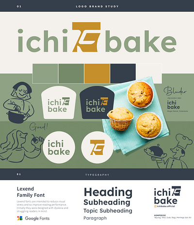 Ichi Bake bakery branding bread cake cookies dessert freshly baked logo pastry