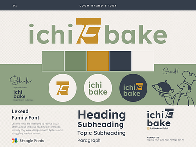 Ichi Bake bakery branding bread cake cookies dessert freshly baked logo pastry