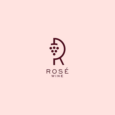 Rose Wine logo concept branding design drink graphic design lettermark logo minimal r logo rose wine wine lovers