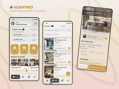 Mobile App - HomyPro appdesign building businessapp dashboard figma immobilier leadmanagement mobileapp modernui propertymanagement prototype realestate ui uidesign ux uxdesign