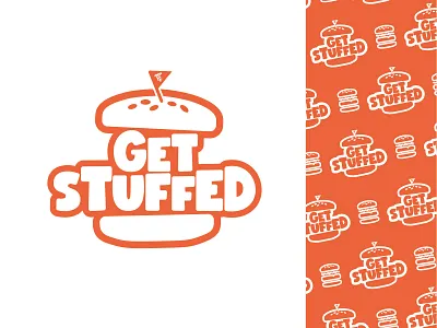 Get Stuffed branding burger food graphic design icon logo vec vector