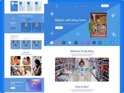 Baby Shop Landing Page Design animation branding design graphic design logo motion graphics typography ui ux