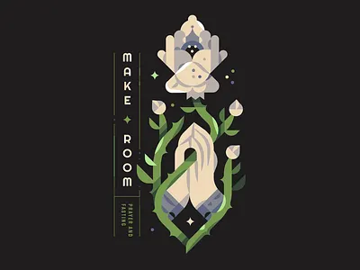 Make Room bloom fasting flat flower geometric growth hands illustration jesus layout leaves plant prayer prayer and fasting prayer hands praying hands spikes white rose