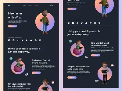Freelance Hiring Website design freelance gradients hiring landing page ui uidesign uiuxdesign ux