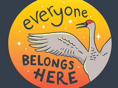 Sandhill crane sticker art drawing hand drawn illustration nature