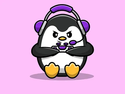 Cute Penguin Gaming graphic