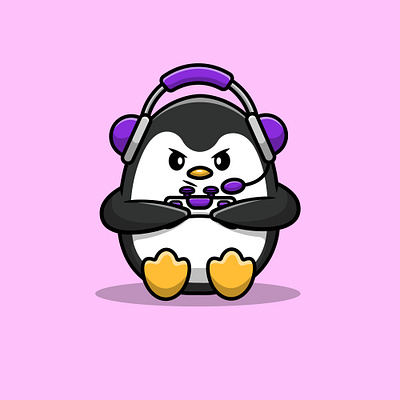 Cute Penguin Gaming graphic