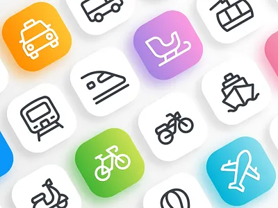 Friendly: Vehicle & Transportation Icons icon iconography thstudio transport ui vehicle