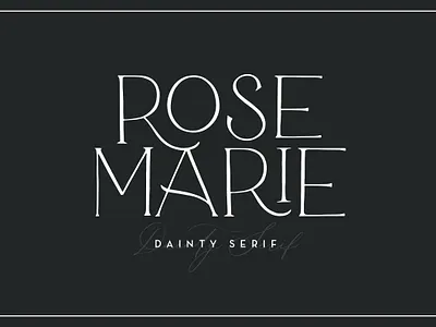 Rosemarie Dainty Serif branding creative market dainty elegant font handdrawn handlettered handlettering ligature ligatures light logo romantic serif thin typography vector
