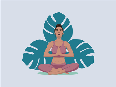Poster for yoga studio adobeillustrator art design faceless graphic design health illustration illustrator meditation postcard poster relax women yoga yogastudio