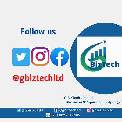 G-BizTech Social media handles branding design graphic design logo ui ux vector